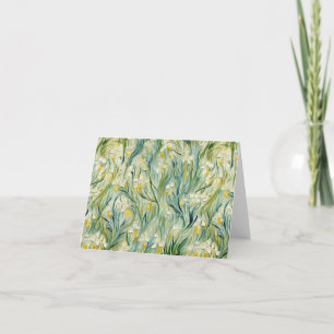 Tarjeta De Agradecimiento Pintura floral inspirada en la noche estrellada al