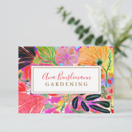 Tarjeta De Agradecimiento Pintura floral moderna abstracta Jardinería 