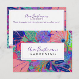 Tarjeta De Agradecimiento Pintura floral moderna abstracta Jardinería 
