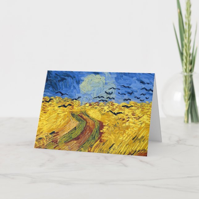 Tarjeta De Agradecimiento Pintura impresionista de Van Gogh Wheat Fields (Anverso)
