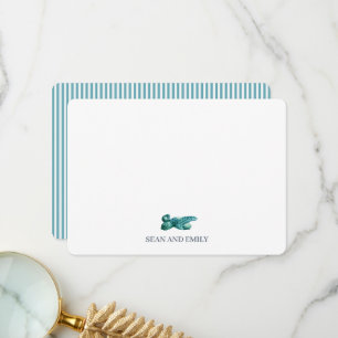 Tarjeta De Agradecimiento Pintura personalizada de tortuga marina Papelería 