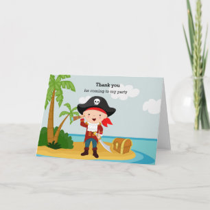 Tarjeta De Agradecimiento Pirata Cute