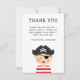 Tarjeta De Agradecimiento Pirate Kids or Boy Birthday Party | Cute Childrens