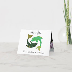Tarjeta De Agradecimiento Pisces Impresionista Estilo De Pintura Y Oro