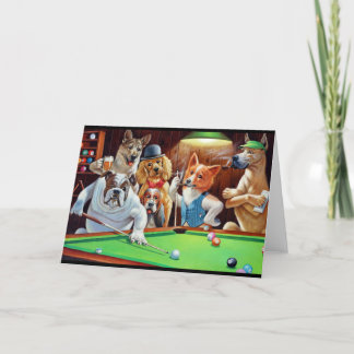 Tarjeta De Agradecimiento Piscina de juego de perros antropomórficos