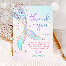 Tarjeta De Agradecimiento Piscina de verano de Sirena Fiesta de cumpleaños 1