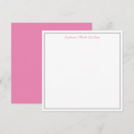 Tarjeta De Agradecimiento Piso cuadrado elegante rosa y blanco