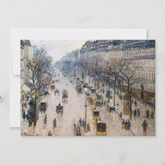 Tarjeta De Agradecimiento Pissarro - Boulevard Montmartre, invierno por la m (Anverso)