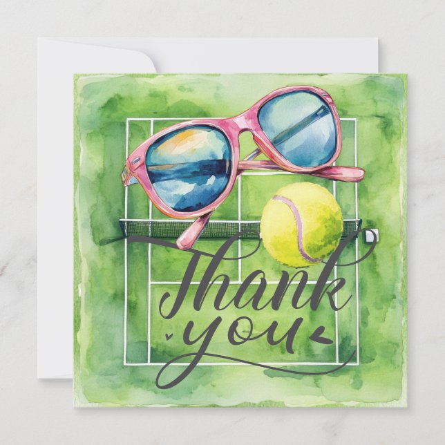 Tarjeta De Agradecimiento Pista de tenis (Anverso)