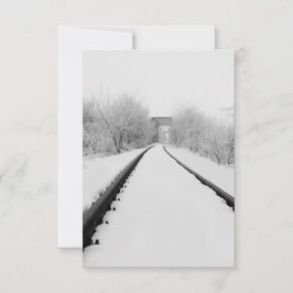 Tarjeta De Agradecimiento Pistas de trenes de invierno