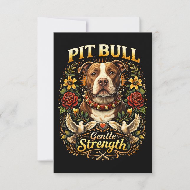 Tarjeta De Agradecimiento Pit Bull: Gentle Strength (Anverso)