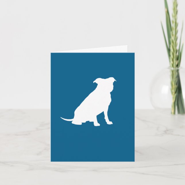 Tarjeta De Agradecimiento Pit Bull Silhouette Baby Shower Puppy Dog (Anverso)