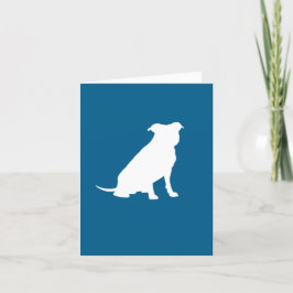 Tarjeta De Agradecimiento Pit Bull Silhouette Baby Shower Puppy Dog