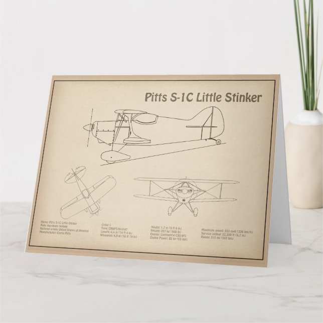 Tarjeta De Agradecimiento Pitts S-1C - Planes de Planes de Planes de Plano d (Anverso)