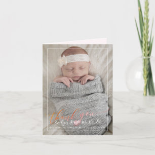 Tarjeta De Agradecimiento PixDezines Baby Shower, Foto Gracias