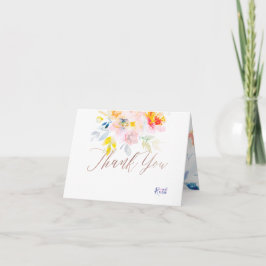 Tarjeta De Agradecimiento PixDezines Bat Mitzvah gracias/acuarela