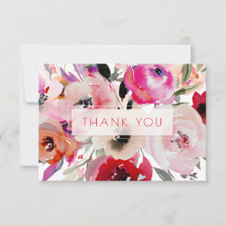 Tarjeta De Agradecimiento PixDezines Bridal Shower Watercolor Summer Floral