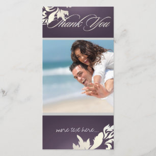 Tarjeta De Agradecimiento PixDezines Damask 12 Foto Gracias