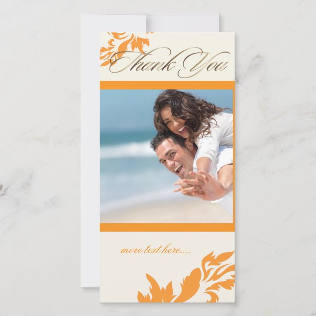 Tarjeta De Agradecimiento PixDezines Damask 12/Gracias (Anverso)