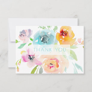 Tarjeta De Agradecimiento PixDezines Despedida de Soltera Acuarela Floral Pr