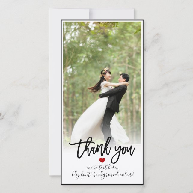 Tarjeta De Agradecimiento PixDezines DIY fondo/gracias foto boda (Anverso)