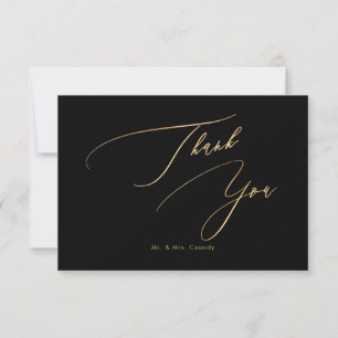 Tarjeta De Agradecimiento PixDezines Elegant Luxe Caligraphy Faux Gold