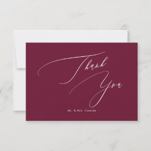 Tarjeta De Agradecimiento PixDezines Elegant Script Burgundy Gracias