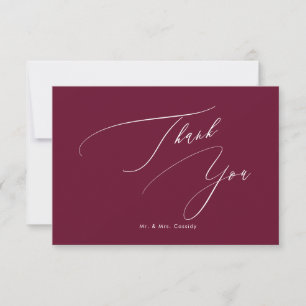 Tarjeta De Agradecimiento PixDezines Elegant Script Burgundy Gracias