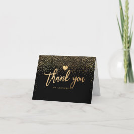 Tarjeta De Agradecimiento PixDezines Faux Lunares de Oro/Gracias
