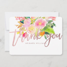 Tarjeta De Agradecimiento PixDezines Gracias/Floral/acuarela/primavera