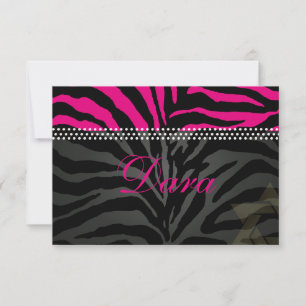 Tarjeta De Agradecimiento PixDezines gracias rosa cebra, Bat Mitzvah