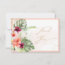 Tarjeta De Agradecimiento PixDezines H2 Flores Paraíso Tropical Gracias