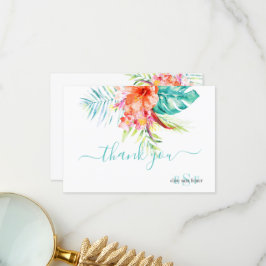 Tarjeta De Agradecimiento PixDezines H2 Flores y Follaje Tropical