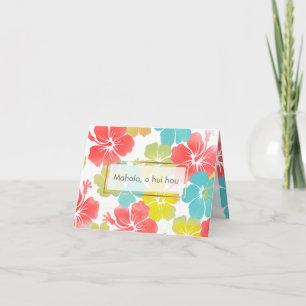 Tarjeta De Agradecimiento PixDezines mahalo, o hui hou/hibiscus