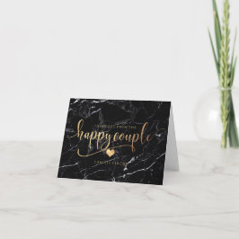 Tarjeta De Agradecimiento PixDezines Marble+Faux Gold/Happy Couple Gracias