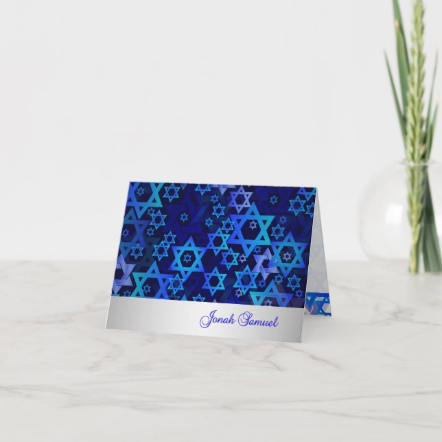 Tarjeta De Agradecimiento PixDezines mod estrellas mitzvah gracias/DIYcolor! (Anverso)