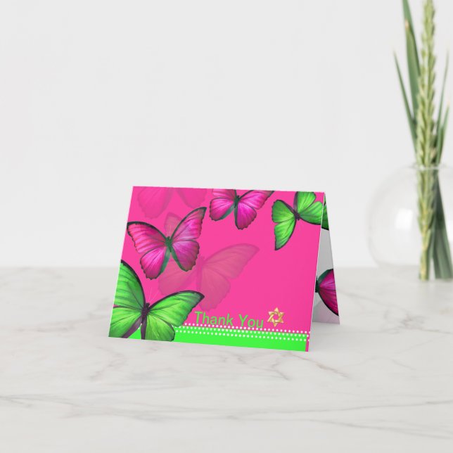 Tarjeta De Agradecimiento PixDezines Papillon, Gracias (Anverso)