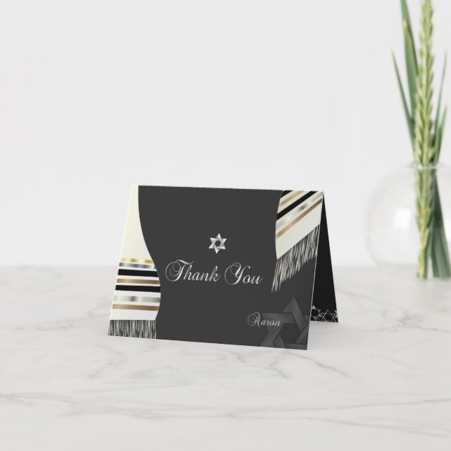 Tarjeta De Agradecimiento PixDezines tallit mitzvah (Anverso)