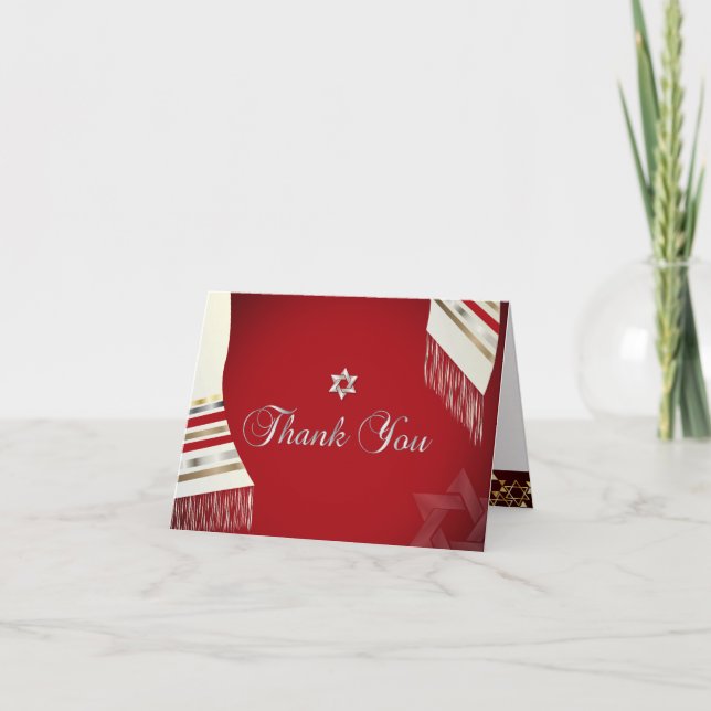 Tarjeta De Agradecimiento PixDezines tallit mitzvah gracias/DIY fondo (Anverso)