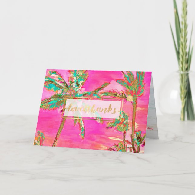 Tarjeta De Agradecimiento PixDezines Vintage Hawái/Gracias (Anverso)