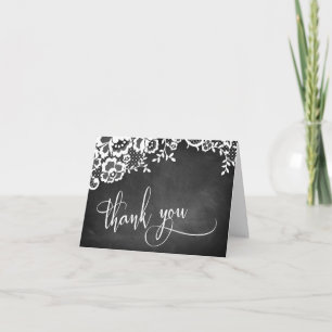 Tarjeta De Agradecimiento Pizarra de encaje Caligrafía elegante Gracias