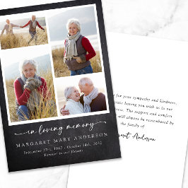 Tarjeta De Agradecimiento Pizarra de Fotos de Recuerdo Funeral Simpatía