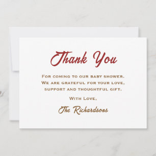 Tarjeta De Agradecimiento Pizza divertida Baby Shower de la sección neutra d