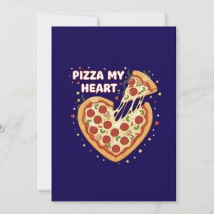 Tarjeta De Agradecimiento Pizza Divertida Mi Corazón Castigo Comida Linda