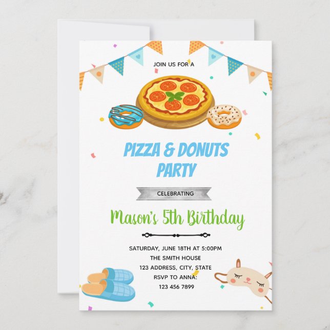 Tarjeta De Agradecimiento Pizza no invita a los niños a dormir (Anverso)
