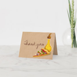 Tarjeta De Agradecimiento Pizza y aceite de oliva Gracias