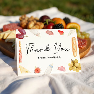 Tarjeta De Agradecimiento Placas y frascos Charcuterie Baby Shower