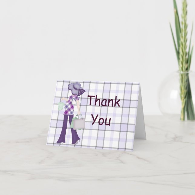 Tarjeta De Agradecimiento Plaid Gracias Notecard (CA) (Anverso)