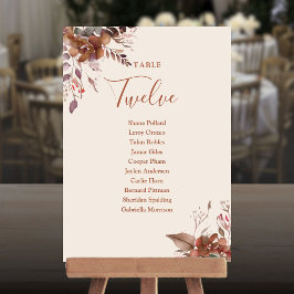 Tarjeta De Agradecimiento Plan de Asientos Floral Rústico Número de Mesa