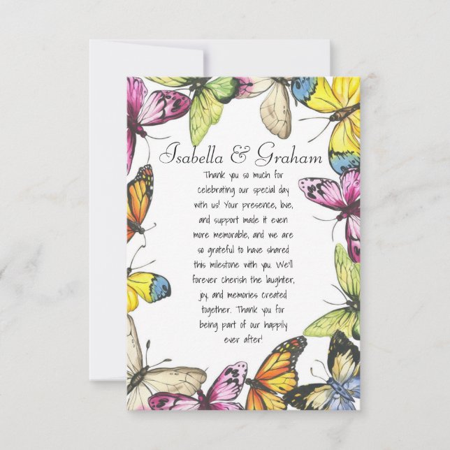 Tarjeta de agradecimiento plana (Anverso)